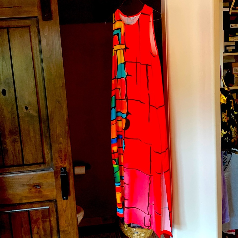 Bright Multi color midi dress
